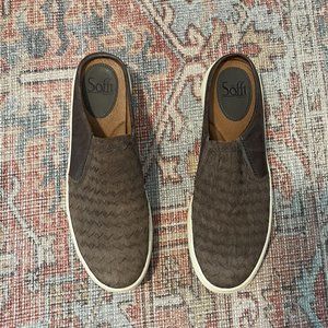 NEW - Sofft Slide on Sneakers - Suede Top